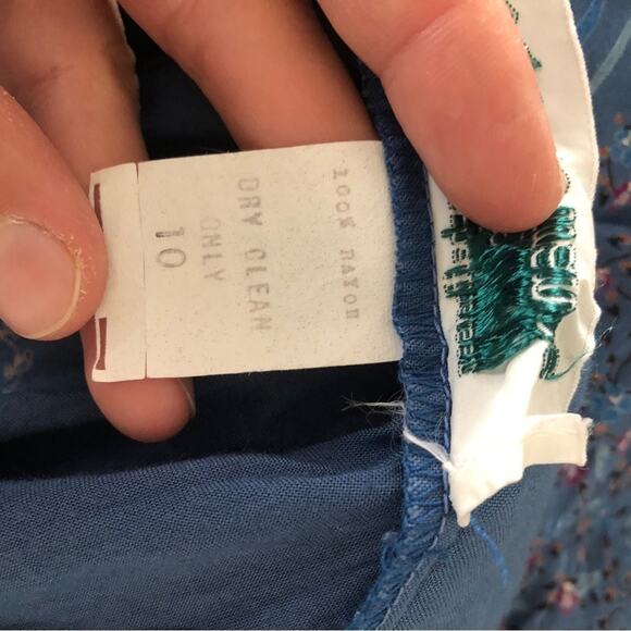 Vintage 70's Jane Schaffhausen Belle France Prairie Floral Midi Tie Waist Skirt - Picture 9 of 10